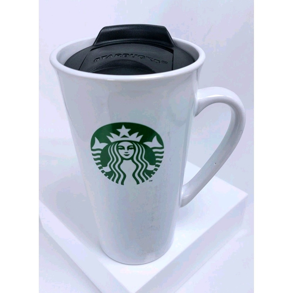 2013 Starbucks Grande Tall Mug Green Siren Logo W/ Lid 16oz *READ